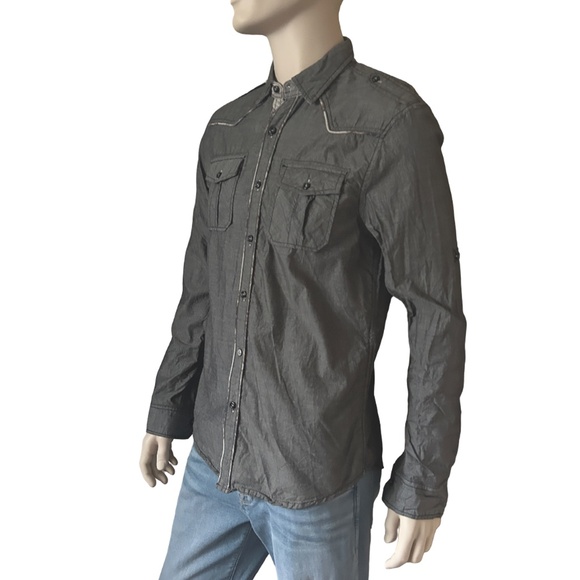 David Bitton Buffalo Shilo Cannon Combo Shirt Utility Cowboy Western Rare Y2K - Picture 10 of 16